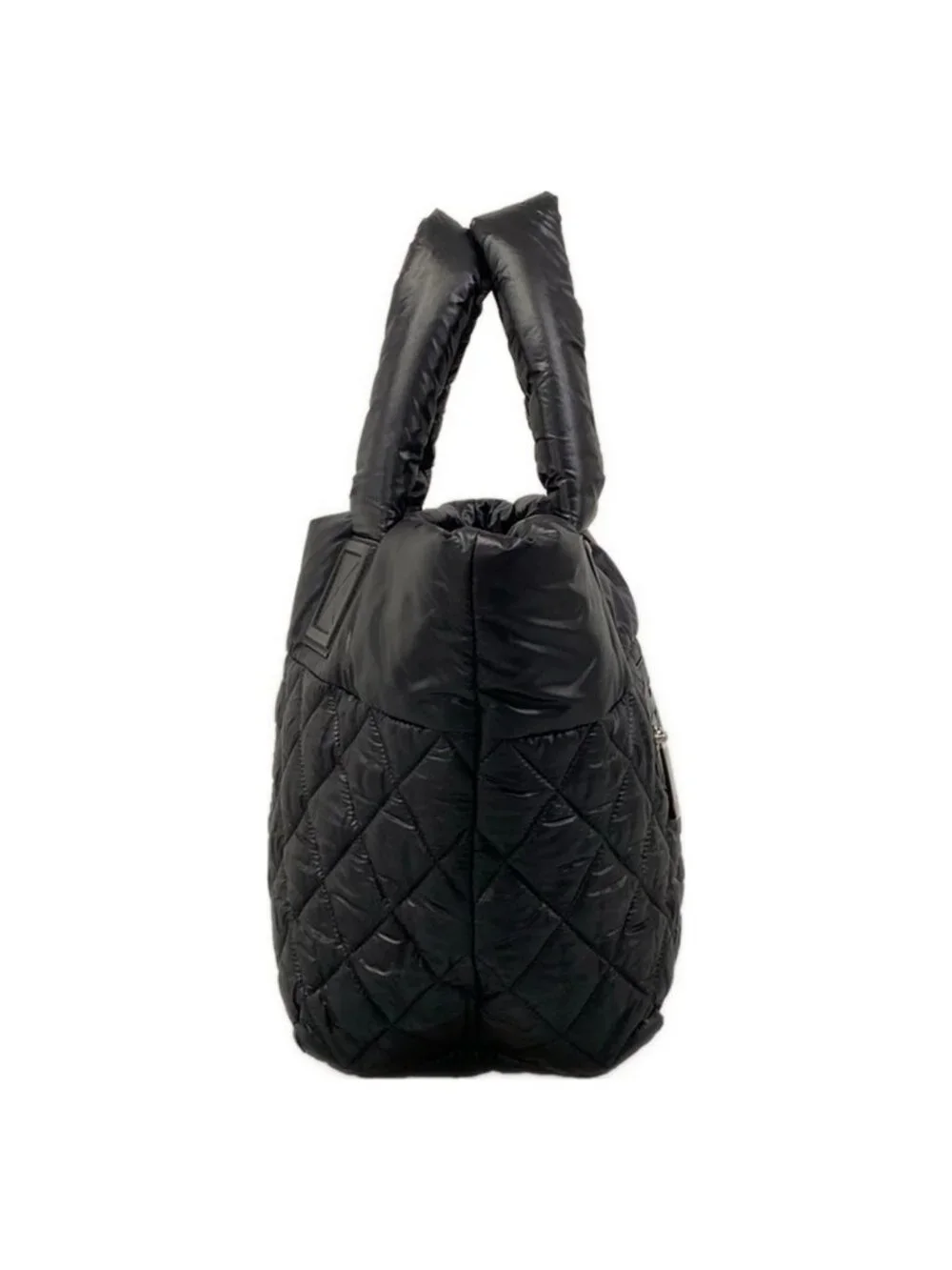 ★SOLD★ Chanel Tote Coco Cocoon PM Black Reversible Silver Leather - Picture 2 of 15